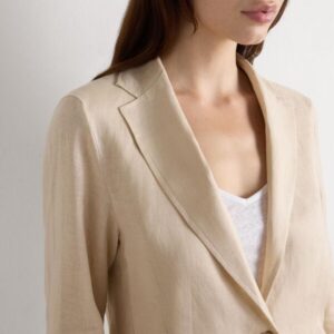 Women's beige linen blazer by Lumora