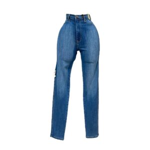 Women's blue high-waist denim jeans by Lumora