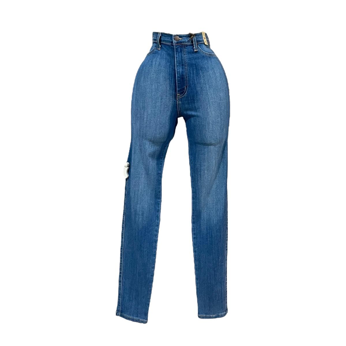 Women's blue high-waist denim jeans by Lumora Women's blue high-waist denim jeans by Lumora