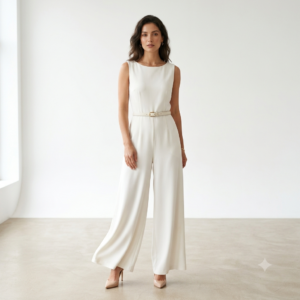 Women's ivory wide-leg jumpsuit by Lumora