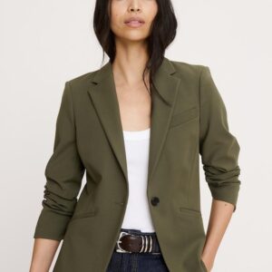 Women's olive tailored blazer by Lumora